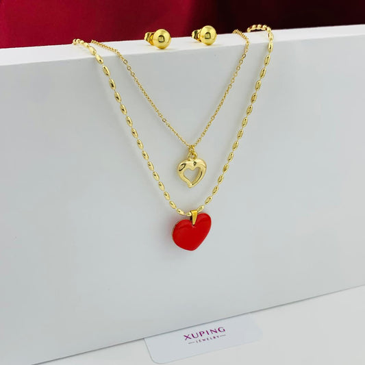 Juego doble cadena de corazon