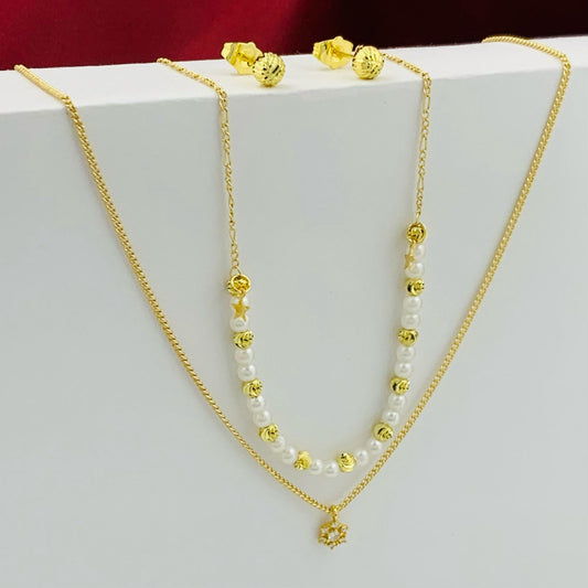 Juego doble con cadena de perlas