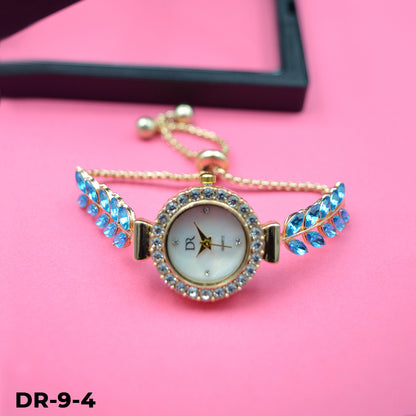 Reloj pulsera tipo joya dorado
