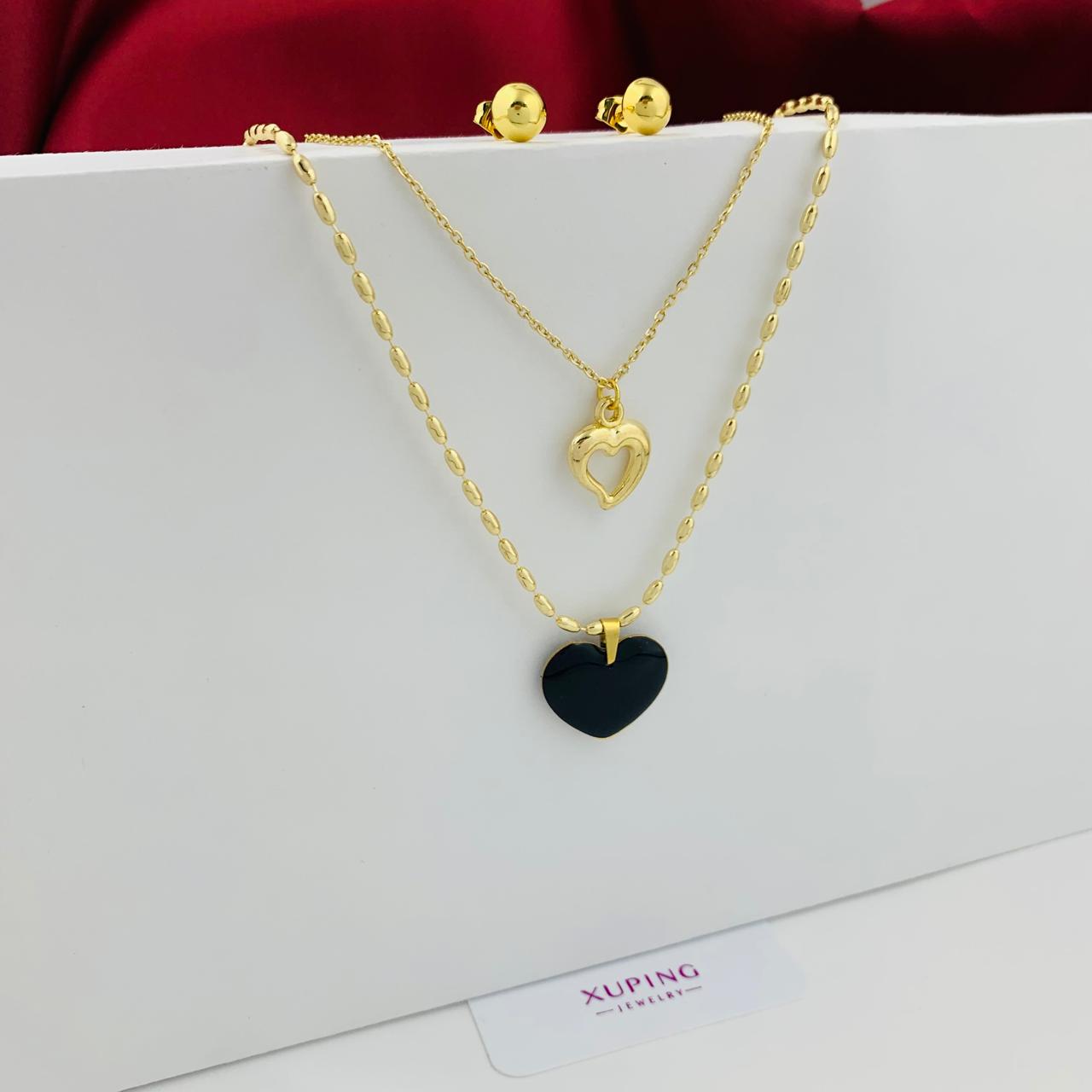 Juego doble cadena de corazon