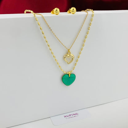 Juego doble cadena de corazon