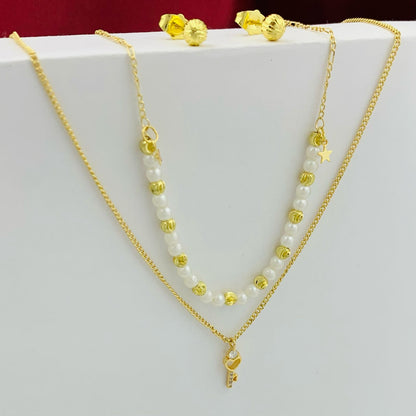 Juego doble con cadena de perlas