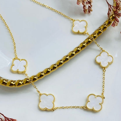 Collar Van Cleef rodinado 5 treboles