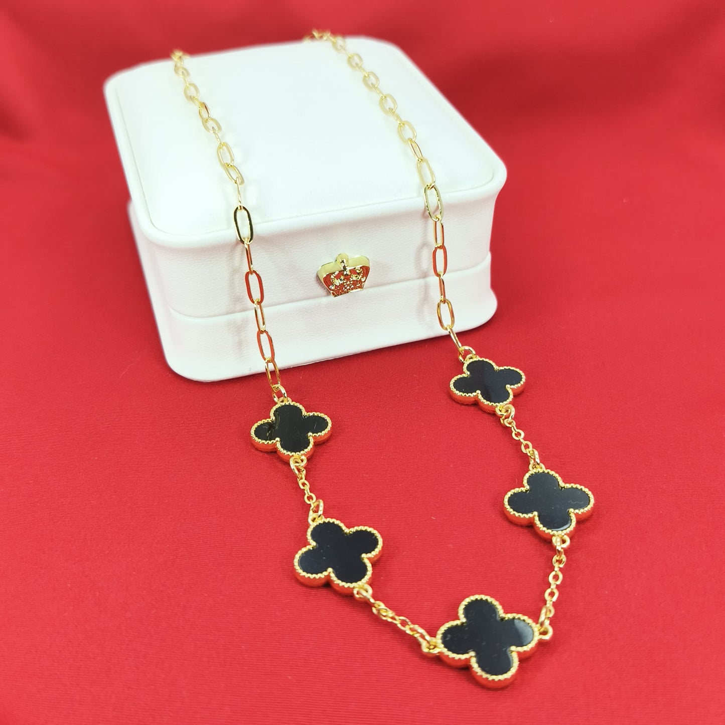Collar Van Cleef rodinado 5 treboles