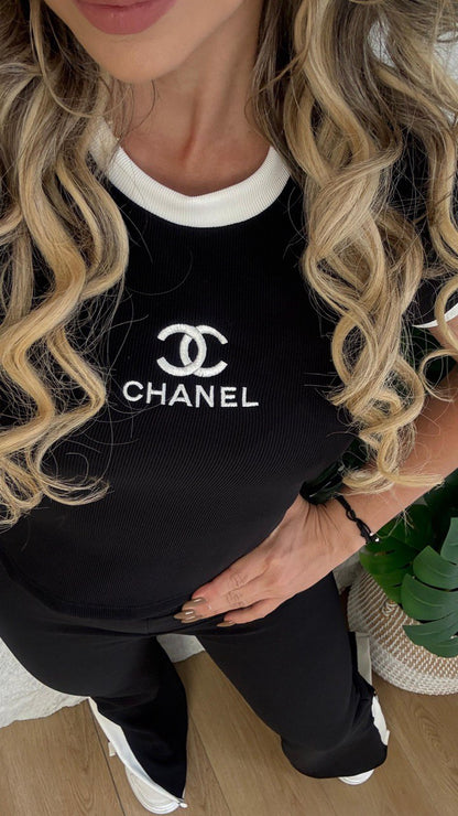 Conjunto Rib bordado chanel